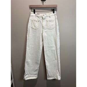 Madewell The Perfect Vintage Wide-Leg Jeans Cream Off-White Size 27 High Rise